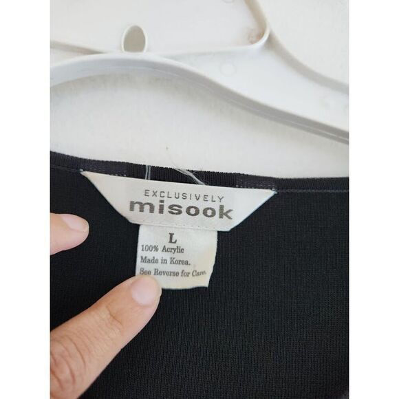 Exclusively Misook Vtg V-Neck 3/4 Flare Sleeves Pull Over Blouse size Large - Picture 3 of 6